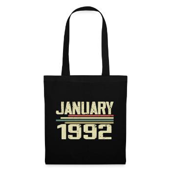 Januar 1992 - Geburtstagsgeschenk Januar 1992 - Stoffbeutel - Schwarz - Vorne