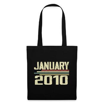 Januar 2010 - Geburtstagsgeschenk Januar 2010 - Stoffbeutel - Schwarz - Vorne