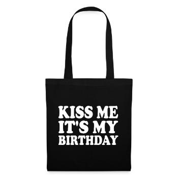 kiss me it's my birthday - Sac en tissu - noir - Devant