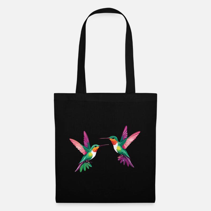 Kolibris Aquarell - Stoffbeutel - Schwarz