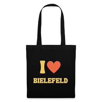 Bielefeld Retro I Love Design Geschenkidee Herz - Stoffbeutel - Schwarz - Vorne