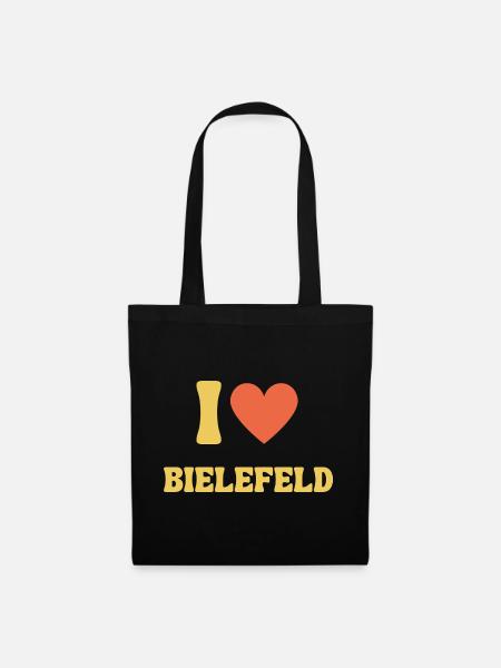 Bielefeld Retro I Love Design Geschenkidee Herz - Stoffbeutel - Schwarz