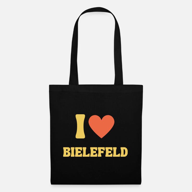 Bielefeld Retro I Love Design Geschenkidee Herz - Stoffbeutel - Schwarz