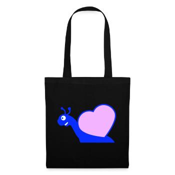 Escargot Coeur Escargot Coquille Mignon Amour Romantique - Sac en tissu - noir - Devant