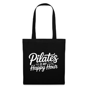 Pilates ist meine Happy Hour für Instruktoren - Stoffbeutel - Schwarz - Vorne