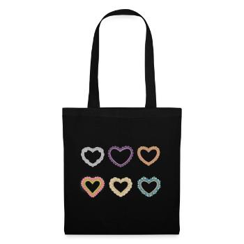 Filigree lace hearts - Tote Bag - black - Front