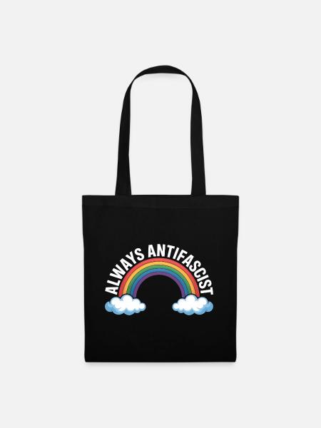 Always Antifascist – Antifa Tee - Stoffbeutel - Schwarz
