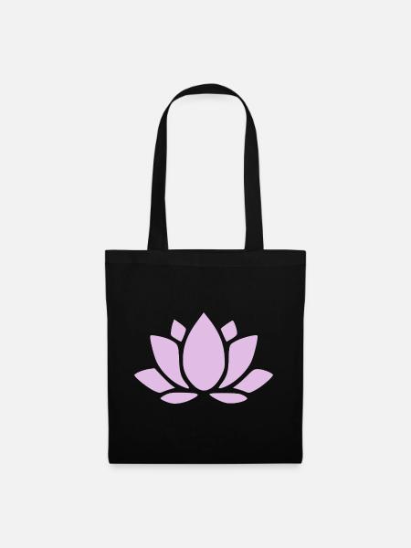 Lotusblume Lotusblüte violett Blume Blüte Yoga - Stoffbeutel - Schwarz
