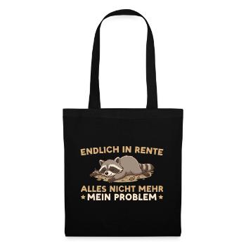 Rente Abschied Kollege Renteneintritt Waschbär - Stoffbeutel - Schwarz - Vorne