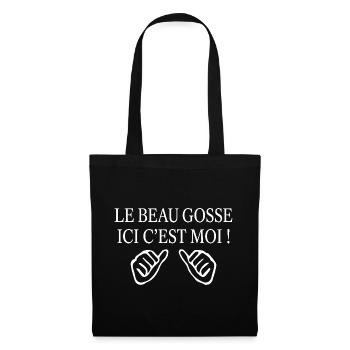 Beau gosse Cadeau humour personnalisé - Sac en tissu - noir - Devant
