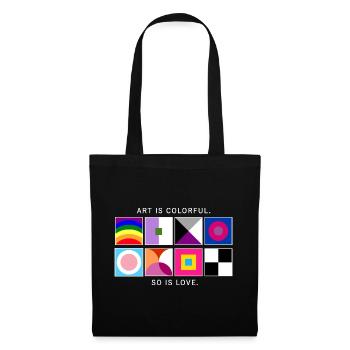 L’art est coloré – l’amour aussi – LGBTQIA+ géométrique - Sac en tissu - noir - Devant