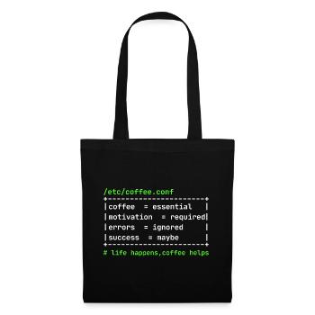 Coffee Config – Développeur Kaffee Design - Sac en tissu - noir - Devant