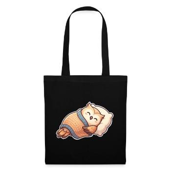 Hibou qui dort - Sac en tissu - noir - Devant