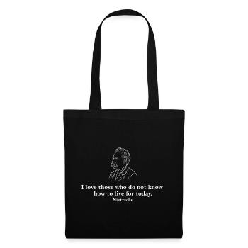 Nietzsche Portrait Quote - Tote Bag - black - Front
