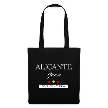 Alicante Spanien Souvenir – Reise minimalistisch - Stoffbeutel - Schwarz - Vorne