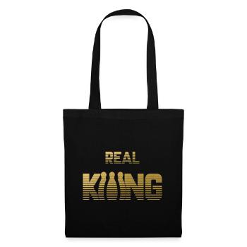 Real King - Bowling Kegeln Pin Strike Kegel Kugel - Stoffbeutel - Schwarz - Vorne