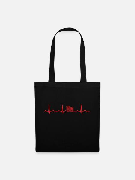 GESCHENK - EKG HERZLINIE POKER CASINO Red - Stoffbeutel - Schwarz