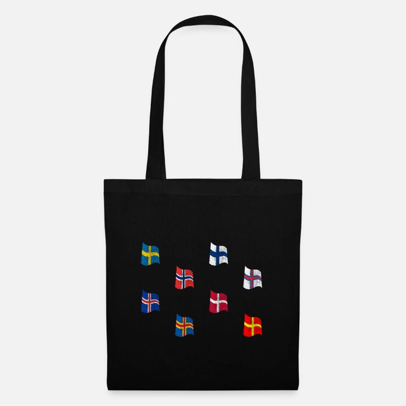 Flags Scandinavia - Tote Bag - black