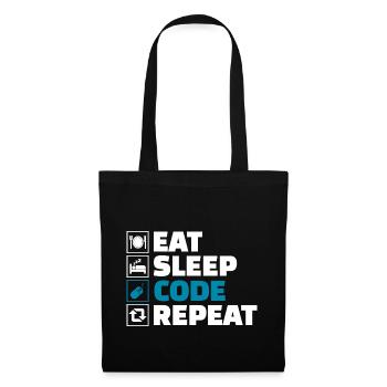 Eat Sleep Code Repeat Developer - Stoffbeutel - Schwarz - Vorne