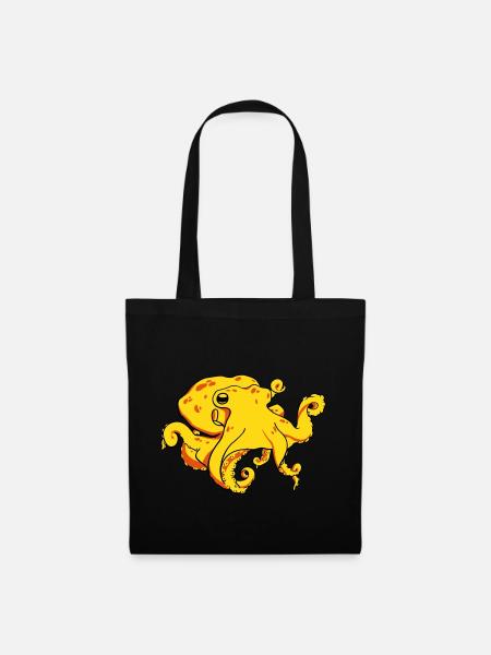 Pieuvre - Sac en tissu - noir