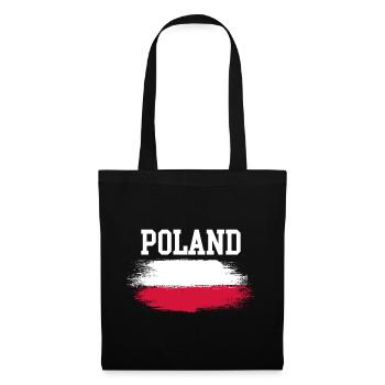 Typographie du drapeau du pinceau polonais - Sac en tissu - noir - Devant