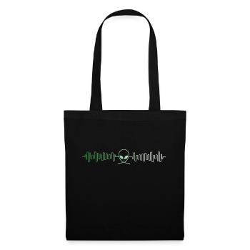 Alien science fiction nerd espace battement de coeur - Sac en tissu - noir - Devant