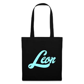 Leon Name Luminous Leo Motif for Animal Lovers - Tote Bag - black - Front