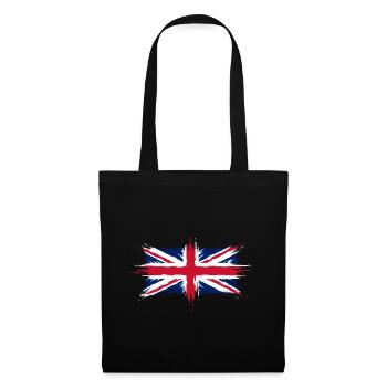 Union Jack British Flag Brush Style - Tote Bag - black - Front