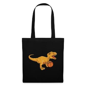 T-Rex Dinosaurier Trex Dino Basketball - Stoffbeutel - Schwarz - Vorne