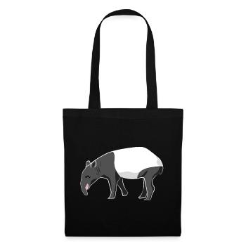 Tapir Zootier - Stoffbeutel - Schwarz - Vorne