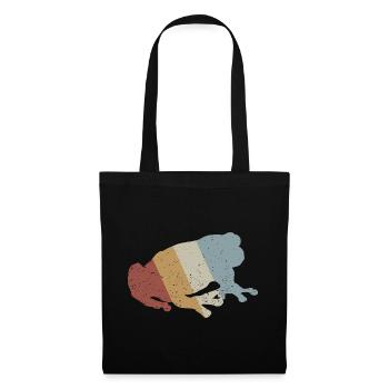 Frosch Retro Style Vintage - Stoffbeutel - Schwarz - Vorne