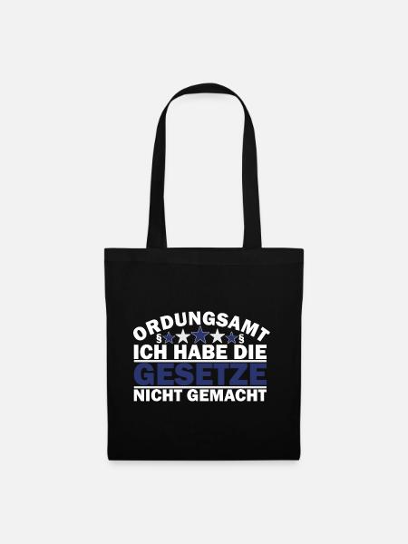 Ordnungsamt Dienst Arbeit Beamter Geschenk - Stoffbeutel - Schwarz