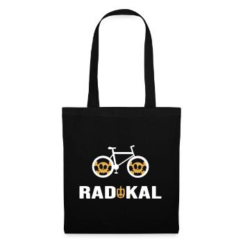 Fahrrad Bike Rennrad "Radikal" Fahrradkette - Stoffbeutel - Schwarz - Vorne