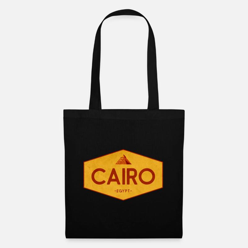 Cairo Egypt Pyramid Emblem - Stoffbeutel - Schwarz