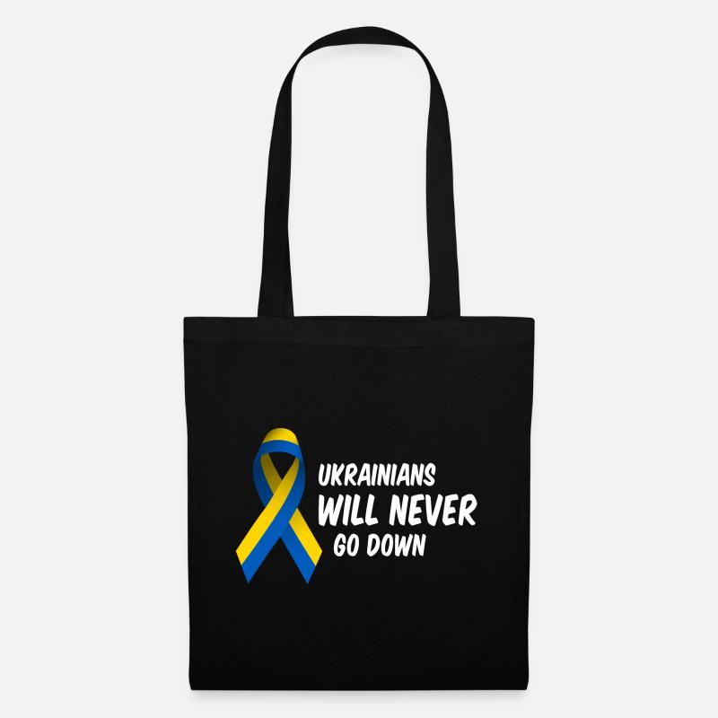 Ukrainians will never go down! - Stoffbeutel - Schwarz