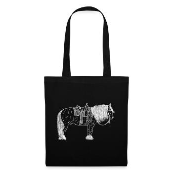 Cheval avec selle - Sac en tissu - noir - Devant