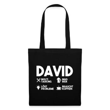 David - Stoffbeutel - Schwarz - Vorne