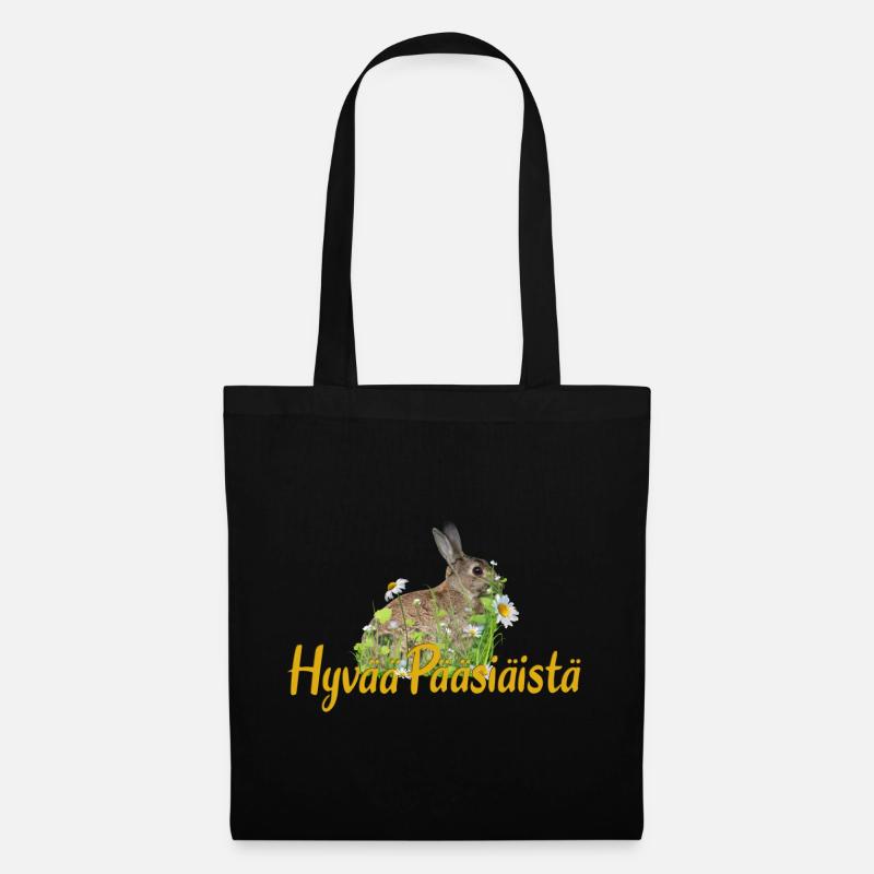 hyvää pääsiäistä Frohe Ostern - Stoffbeutel - Schwarz