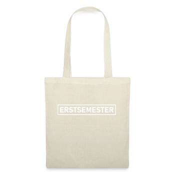 Erstsemester weiß / Motiv für Ersti / Studenten - Stoffbeutel - Natur - Vorne