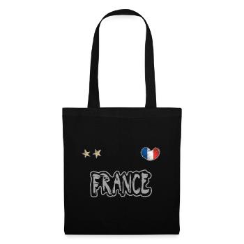 Frankreich Fußball Trikot Französische Flagge - Stoffbeutel - Schwarz - Vorne