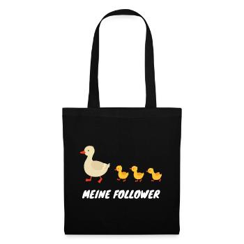 Meine Follower Lustige Enten - Stoffbeutel - Schwarz - Vorne