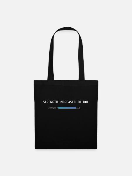 Stärke auf 100 erhöht - Stoffbeutel - Schwarz