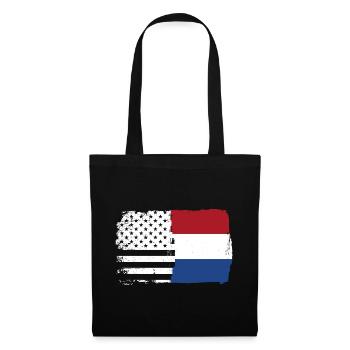 Flag Fusion: Stars Stripes Dutch Brush - Tote Bag - black - Front