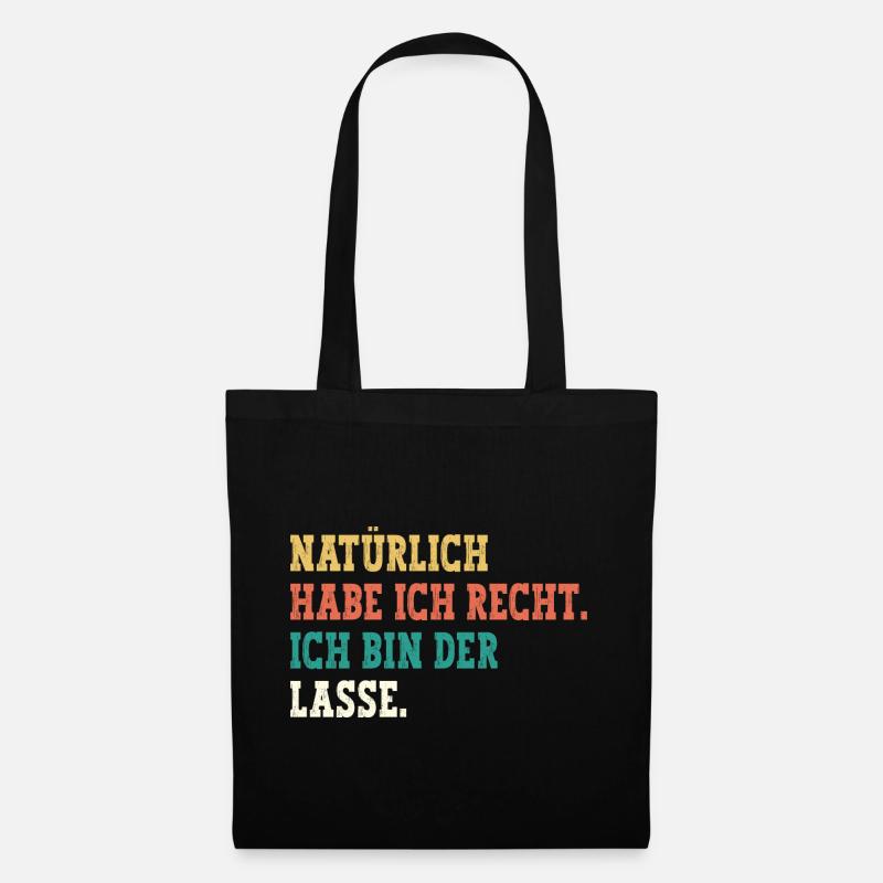 Lasse Lustiger Spruch Vorname Name Lasse - Stoffbeutel - Schwarz