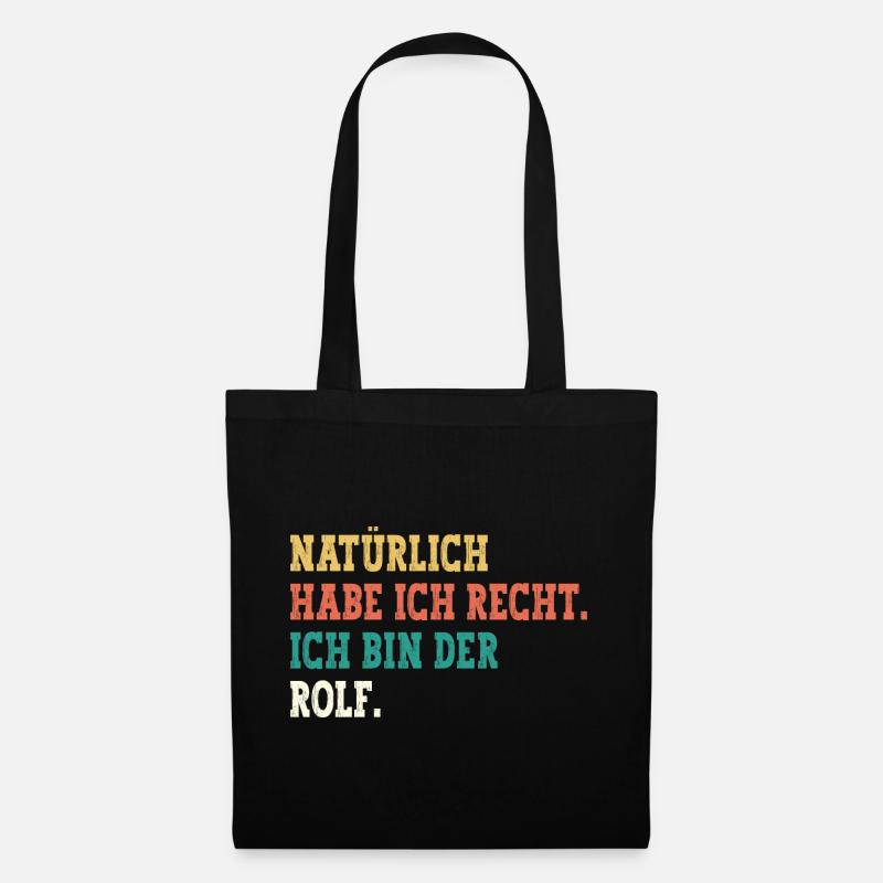 Rolf Lustiger Spruch Vorname Name Rolf - Stoffbeutel - Schwarz