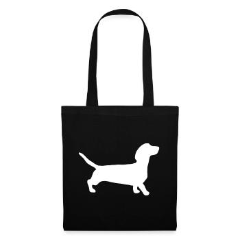 Silhouette de teckel - Sac en tissu - noir - Devant