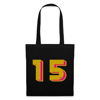 15. 15 ANS. 15e ANNIVERSAIRE. ANNIVERSAIRE 15 ANS. - Sac en tissu - noir - Devant