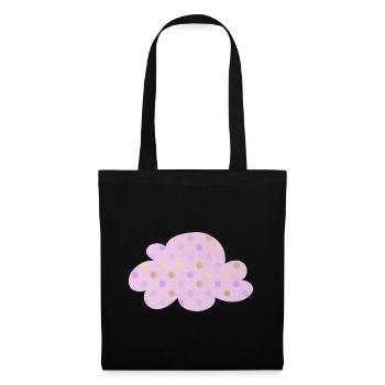 Cloud Dots Dots Chambre d’enfant Météo Rose Fille - Sac en tissu - noir - Devant