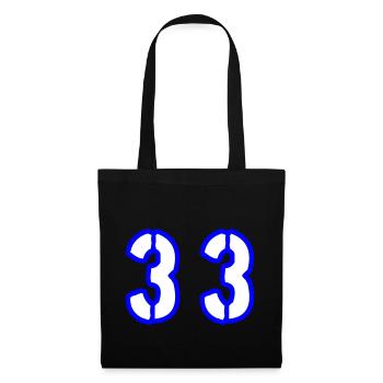 33 Zahl Symbol - Stoffbeutel - Schwarz - Vorne