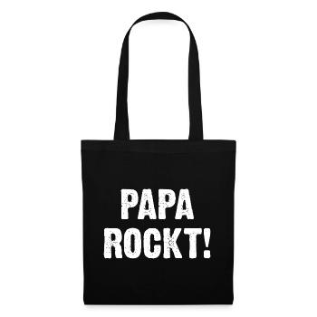 Papa Rockt - Stoffbeutel - Schwarz - Vorne